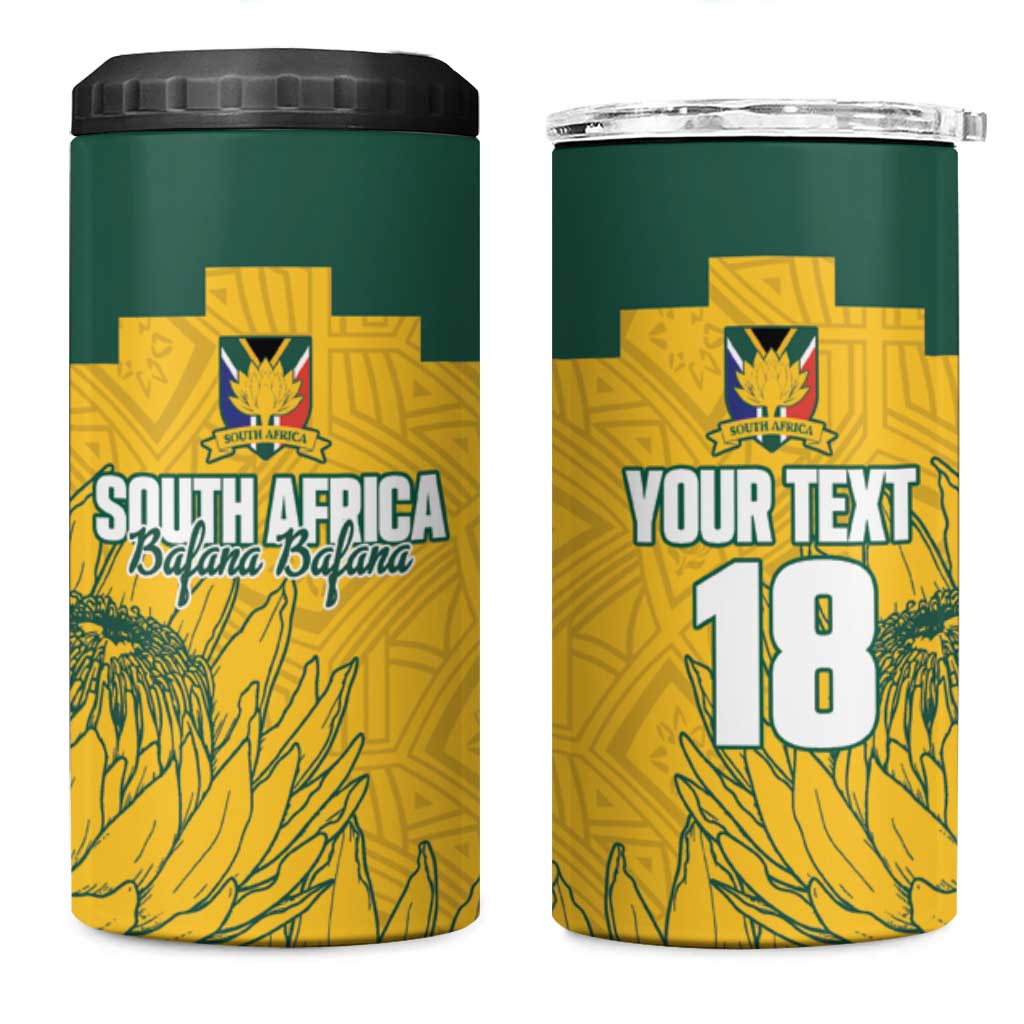 Custom South Africa Soccer 4 in 1 Can Cooler Tumbler From Protea Roots We Rise - African Pride