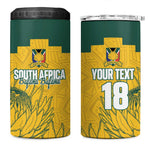 Custom South Africa Soccer 4 in 1 Can Cooler Tumbler From Protea Roots We Rise - African Pride