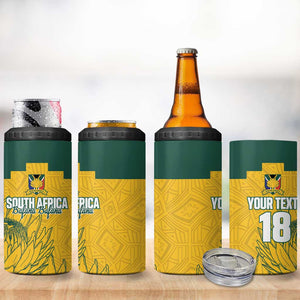Custom South Africa Soccer 4 in 1 Can Cooler Tumbler From Protea Roots We Rise - African Pride