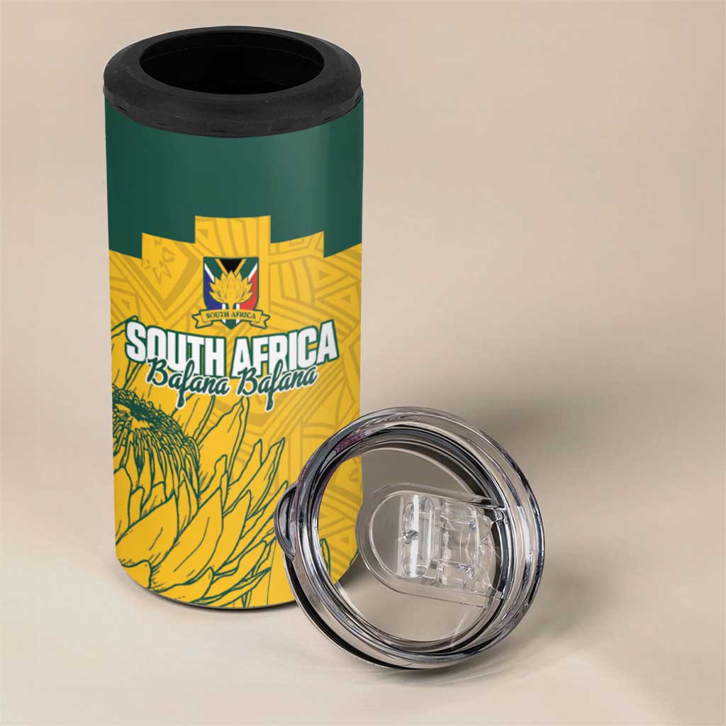 Custom South Africa Soccer 4 in 1 Can Cooler Tumbler From Protea Roots We Rise - African Pride