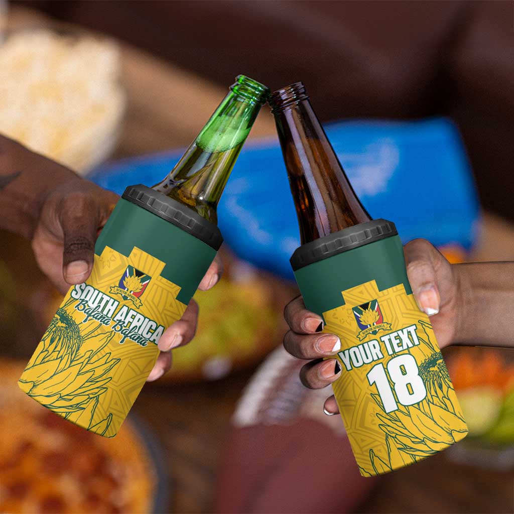 Custom South Africa Soccer 4 in 1 Can Cooler Tumbler From Protea Roots We Rise - African Pride