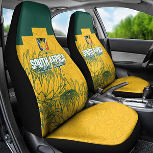 Custom South Africa Soccer Car Seat Cover From Protea Roots We Rise - African Pride