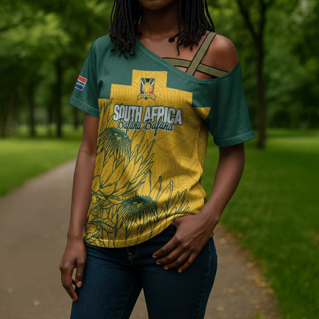 Custom South Africa Soccer Cross Shoulder Shirt From Protea Roots We Rise - African Pride