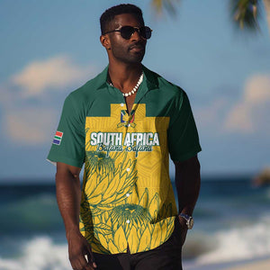 Custom South Africa Soccer Hawaiian Shirt From Protea Roots We Rise - African Pride
