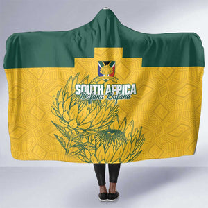 Custom South Africa Soccer Hooded Blanket From Protea Roots We Rise - African Pride