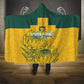 Custom South Africa Soccer Hooded Blanket From Protea Roots We Rise - African Pride