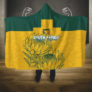 Custom South Africa Soccer Hooded Blanket From Protea Roots We Rise - African Pride