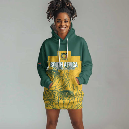 Custom South Africa Soccer Hoodie Dress From Protea Roots We Rise - African Pride