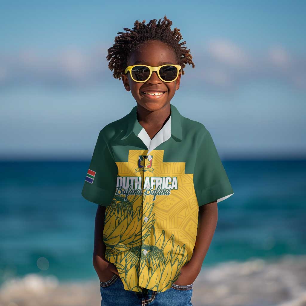 Custom South Africa Soccer Kid Hawaiian Shirt From Protea Roots We Rise - African Pride