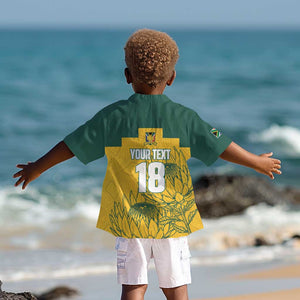 Custom South Africa Soccer Kid Hawaiian Shirt From Protea Roots We Rise - African Pride