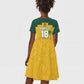 Custom South Africa Soccer Kid Short Sleeve Dress From Protea Roots We Rise - African Pride