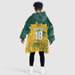 Custom South Africa Soccer Kid Wearable Blanket Hoodie From Protea Roots We Rise - African Pride