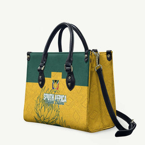 Custom South Africa Soccer Leather Bag From Protea Roots We Rise - African Pride