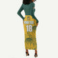 Custom South Africa Soccer Long Sleeve Bodycon Dress From Protea Roots We Rise - African Pride
