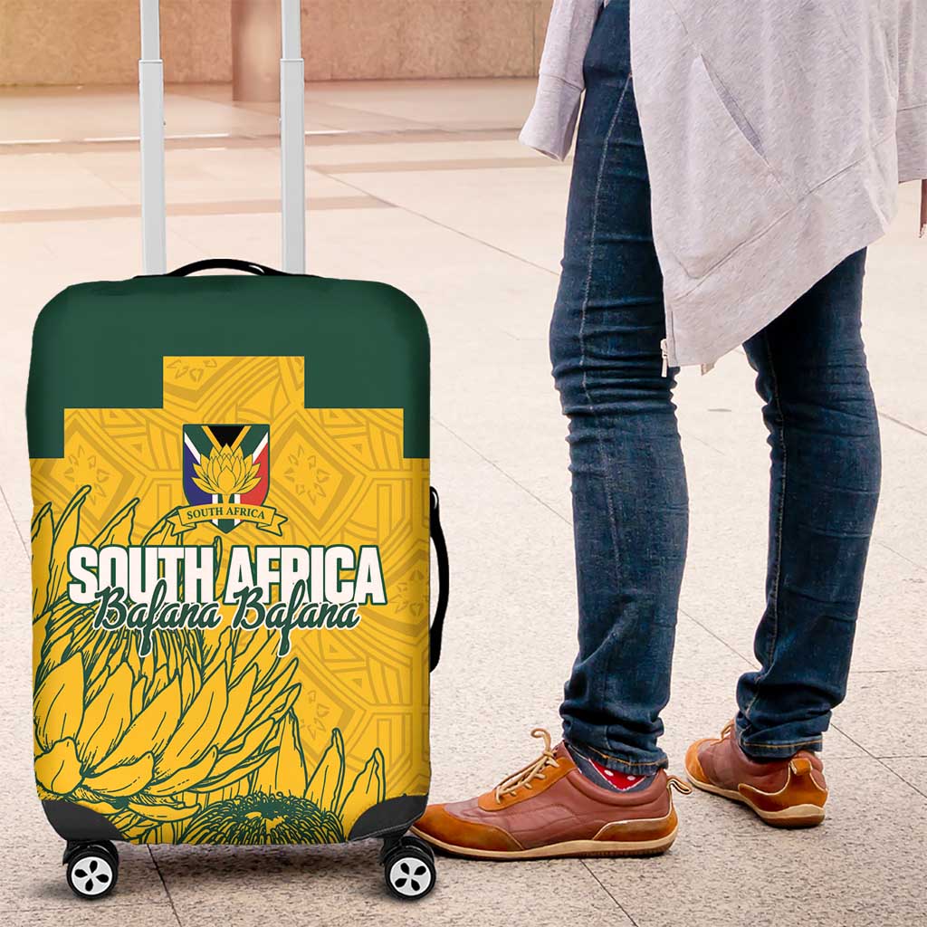 Custom South Africa Soccer Luggage Cover From Protea Roots We Rise - African Pride