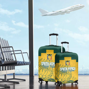Custom South Africa Soccer Luggage Cover From Protea Roots We Rise - African Pride