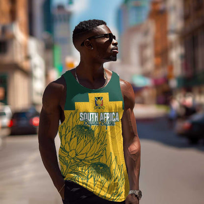 Custom South Africa Soccer Men Tank Top From Protea Roots We Rise - African Pride