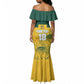 Custom South Africa Soccer Mermaid Dress From Protea Roots We Rise - African Pride