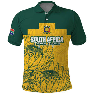 Custom South Africa Soccer Polo Shirt From Protea Roots We Rise - African Pride