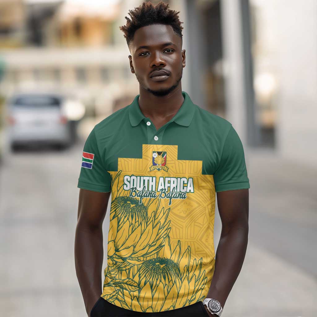 Custom South Africa Soccer Polo Shirt From Protea Roots We Rise - African Pride