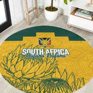 Custom South Africa Soccer Round Carpet From Protea Roots We Rise - African Pride