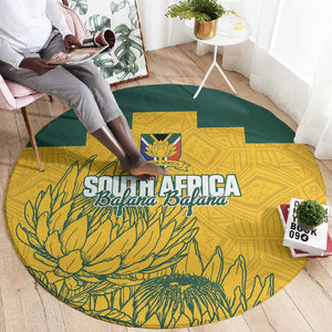 Custom South Africa Soccer Round Carpet From Protea Roots We Rise - African Pride