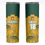 Custom South Africa Soccer Skinny Tumbler From Protea Roots We Rise - African Pride