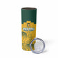 Custom South Africa Soccer Skinny Tumbler From Protea Roots We Rise - African Pride