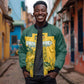 Custom South Africa Soccer Sleeve Zip Bomber Jacket From Protea Roots We Rise - African Pride