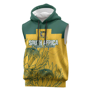 Custom South Africa Soccer Sleeveless Hoodie From Protea Roots We Rise - African Pride