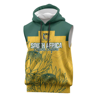 Custom South Africa Soccer Sleeveless Hoodie From Protea Roots We Rise - African Pride