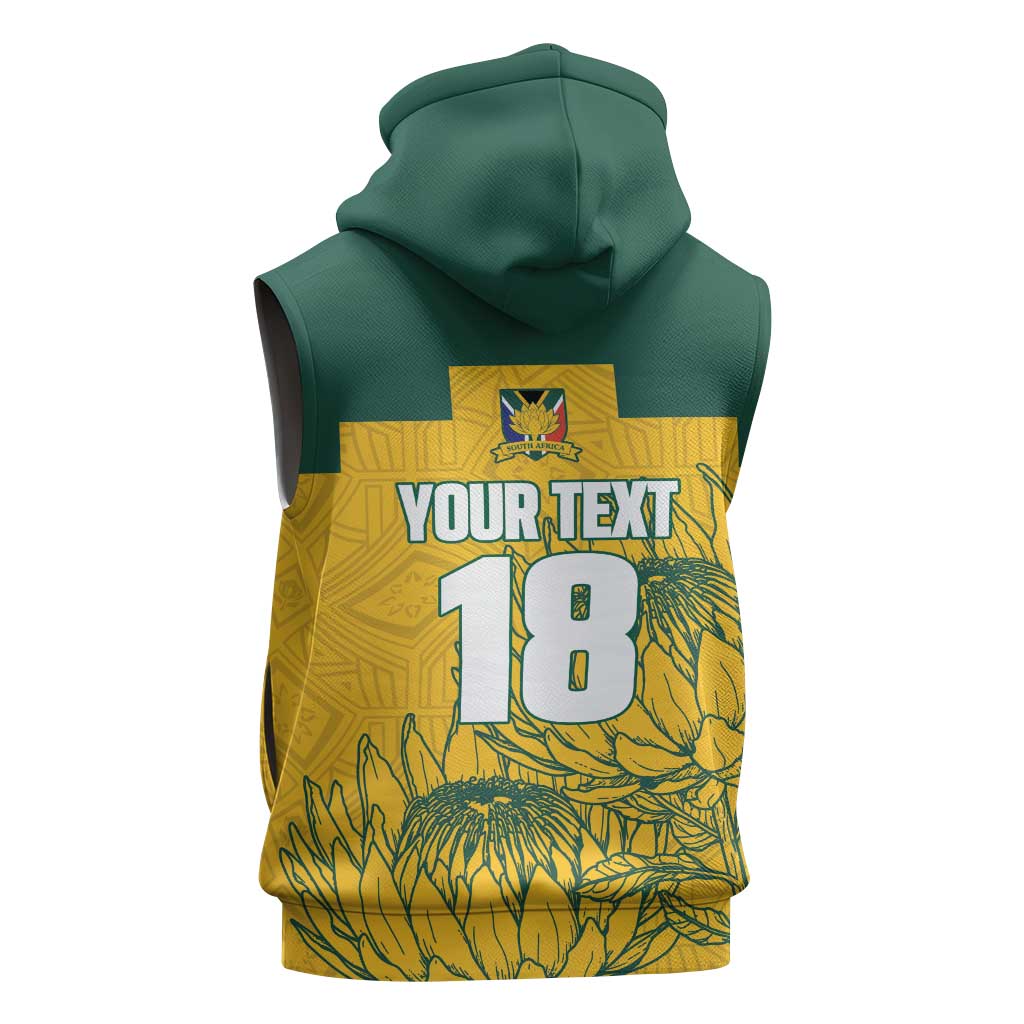 Custom South Africa Soccer Sleeveless Hoodie From Protea Roots We Rise - African Pride