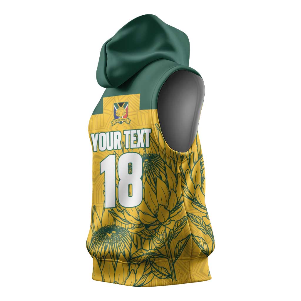 Custom South Africa Soccer Sleeveless Hoodie From Protea Roots We Rise - African Pride