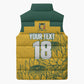 Custom South Africa Soccer Sleeveless Puffer Jacket From Protea Roots We Rise - African Pride