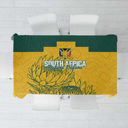 Custom South Africa Soccer Tablecloth From Protea Roots We Rise - African Pride