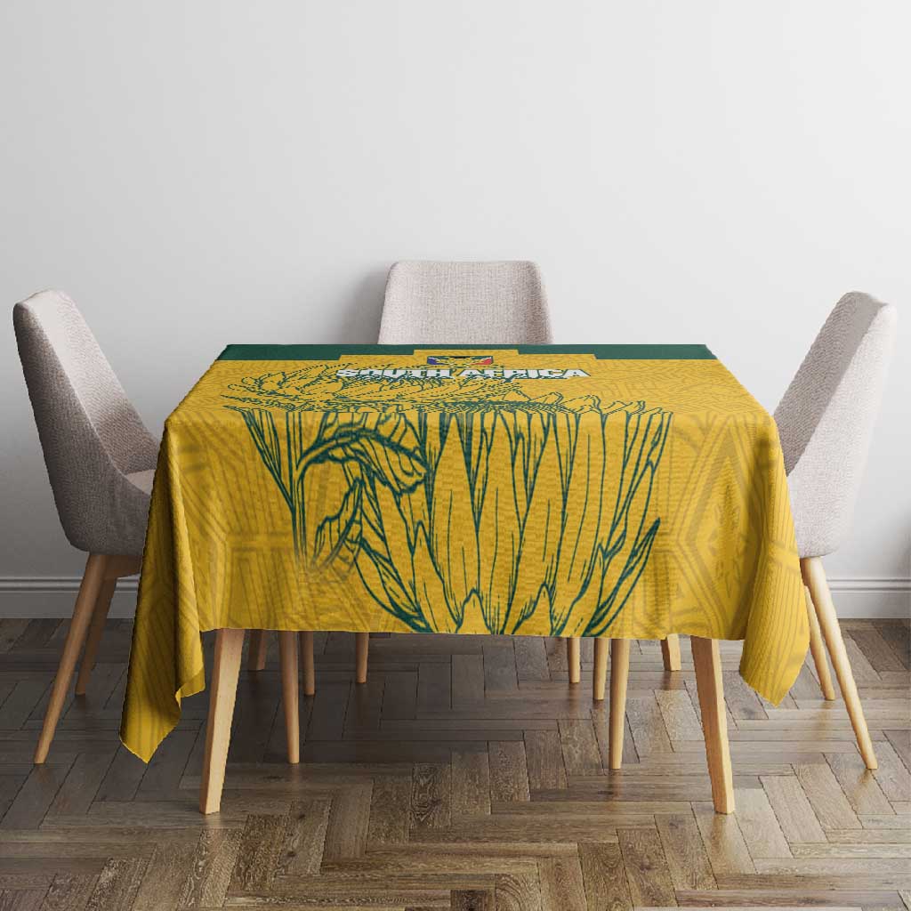 Custom South Africa Soccer Tablecloth From Protea Roots We Rise - African Pride