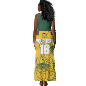 Custom South Africa Soccer Tank Maxi Dress From Protea Roots We Rise - African Pride