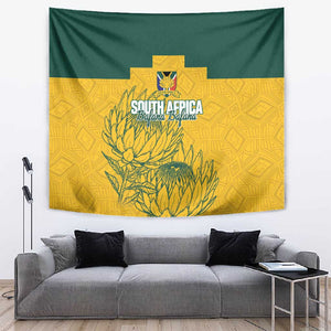 Custom South Africa Soccer Tapestry From Protea Roots We Rise - African Pride