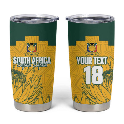 Custom South Africa Soccer Tumbler Cup From Protea Roots We Rise - African Pride