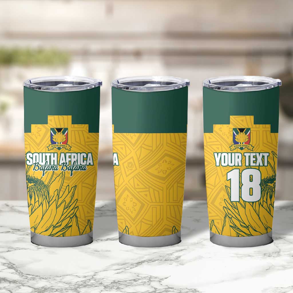 Custom South Africa Soccer Tumbler Cup From Protea Roots We Rise - African Pride
