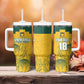 Custom South Africa Soccer Tumbler With Handle From Protea Roots We Rise - African Pride