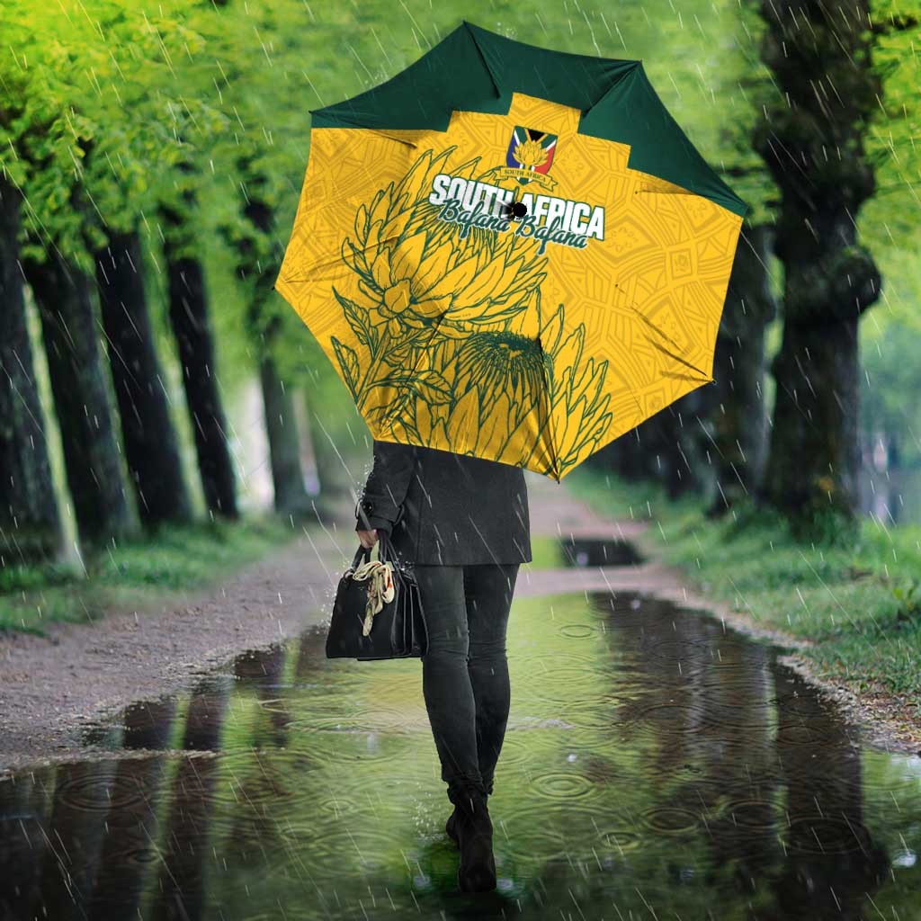 Custom South Africa Soccer Umbrella From Protea Roots We Rise - African Pride