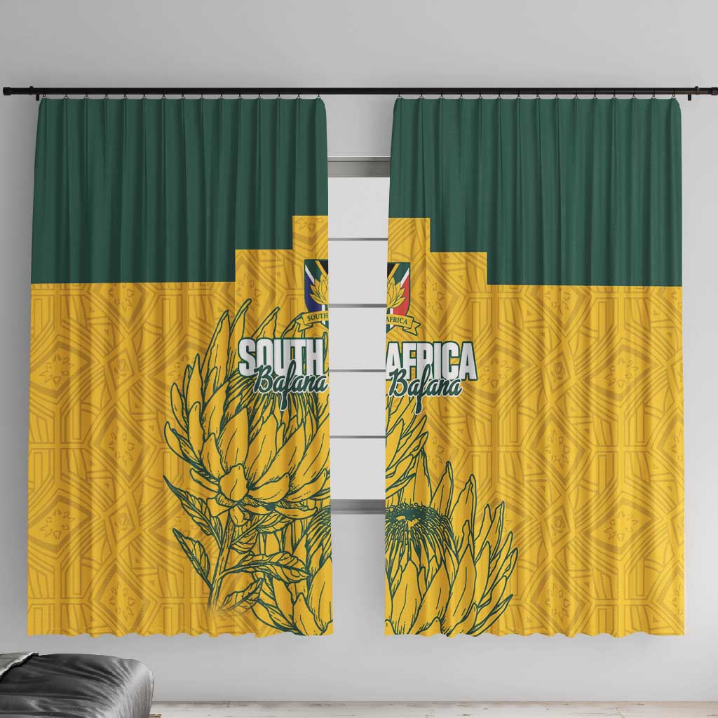Custom South Africa Soccer Window Curtain From Protea Roots We Rise - African Pride