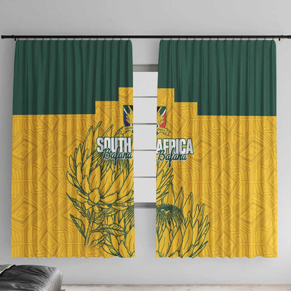 Custom South Africa Soccer Window Curtain From Protea Roots We Rise - African Pride