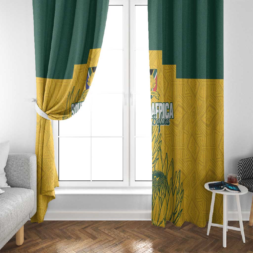Custom South Africa Soccer Window Curtain From Protea Roots We Rise - African Pride
