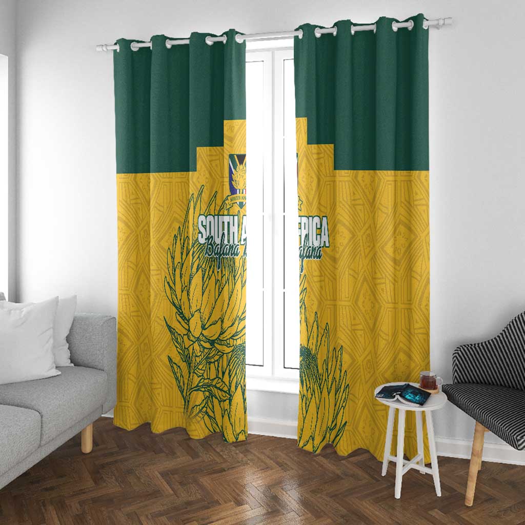 Custom South Africa Soccer Window Curtain From Protea Roots We Rise - African Pride