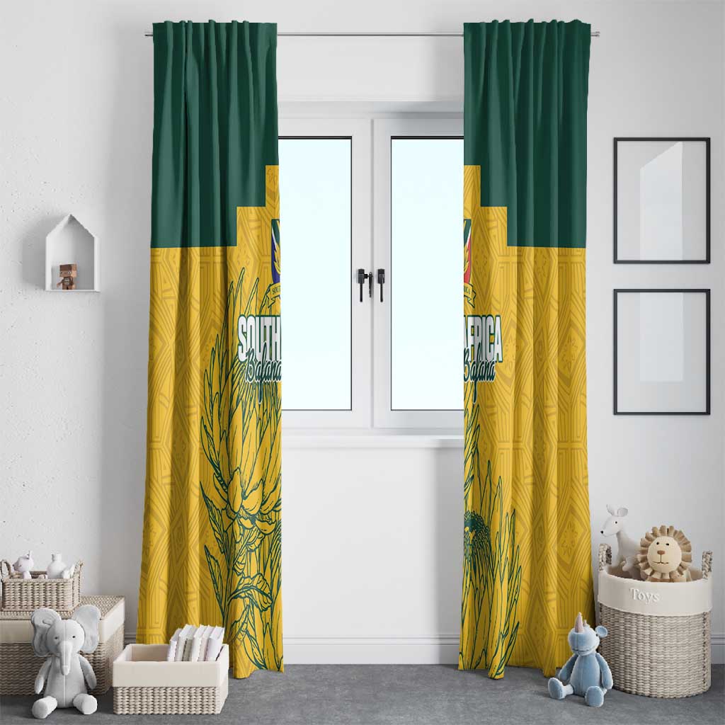 Custom South Africa Soccer Window Curtain From Protea Roots We Rise - African Pride