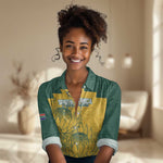 Custom South Africa Soccer Women Casual Shirt From Protea Roots We Rise - African Pride