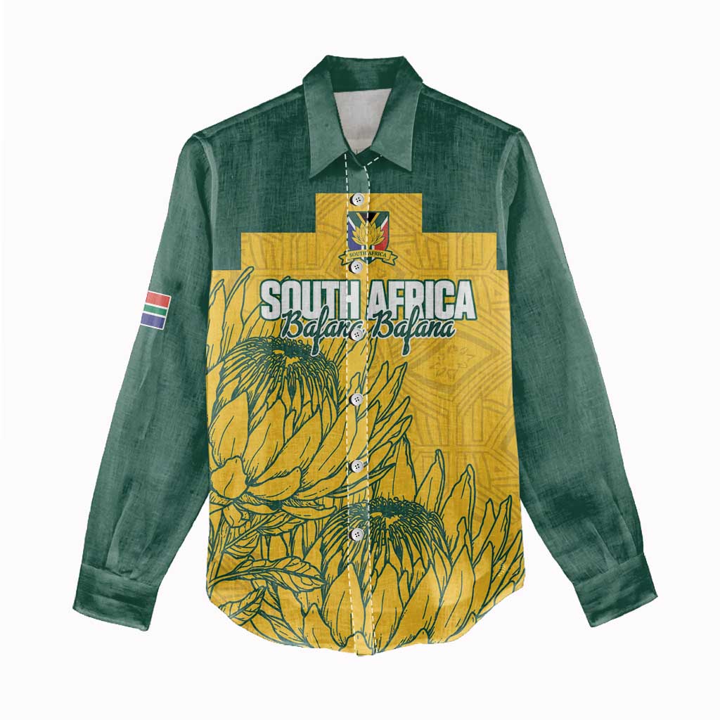 Custom South Africa Soccer Women Casual Shirt From Protea Roots We Rise - African Pride