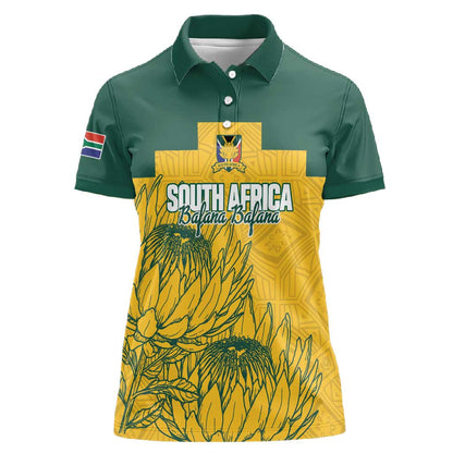 Custom South Africa Soccer Women Polo Shirt From Protea Roots We Rise - African Pride